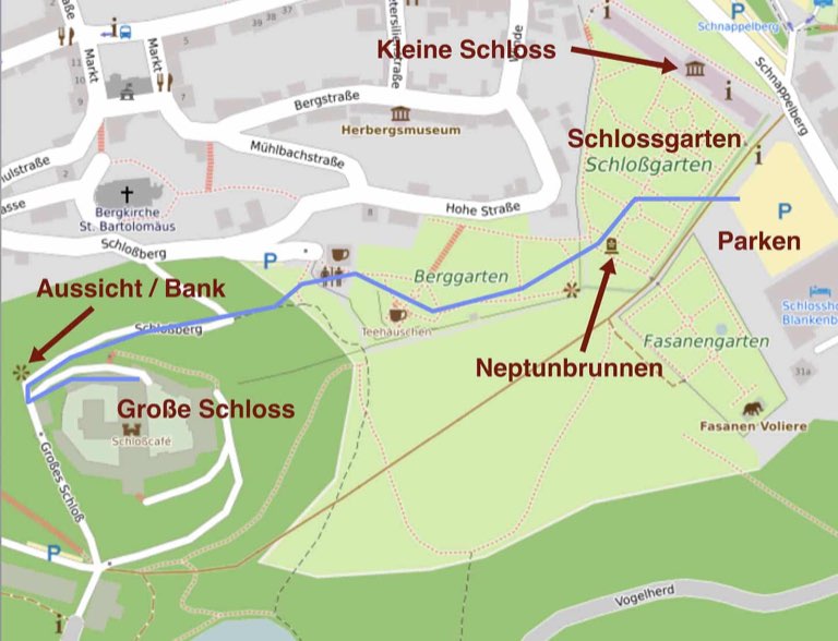 Karte Blankenburg und Schlosspark